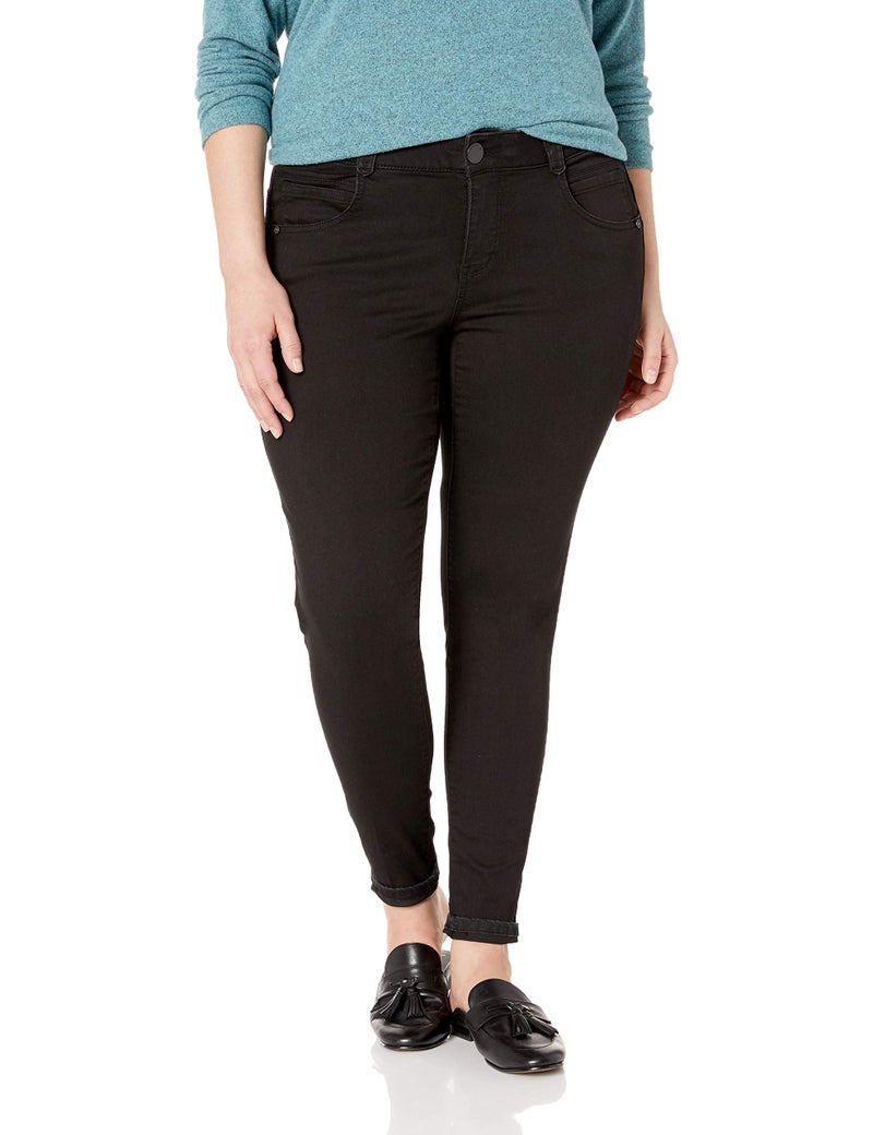 Democracy womens Plus Size Ab Solution Jegging Jeans, Black, 18 US - Image 1